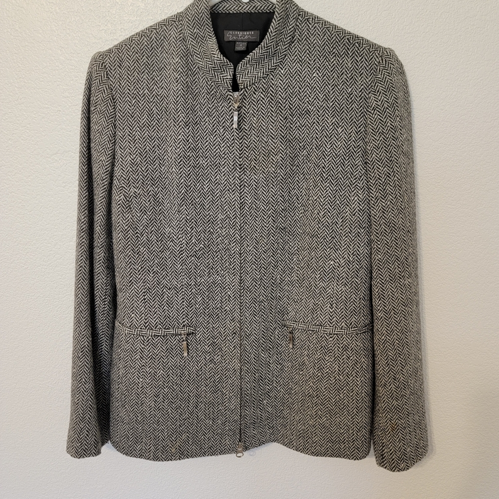 Classiques Entier VTG Black/white Cropped Jacket SZ 4